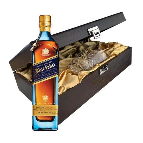 Johnnie Walker Blue Label Whisky In Luxury Box With Royal Scot Glass